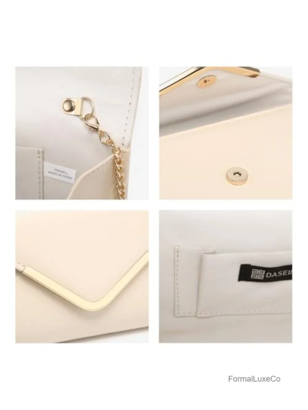 Women's Evening Clutch Bag with Glitter Flap and Chain Strap